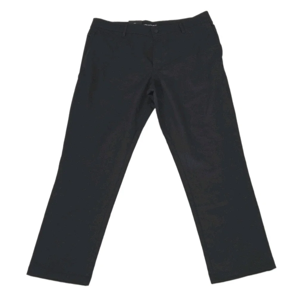 Banana Republic Men's Performance Golf Pants Black Flat Front 34x29 NWT